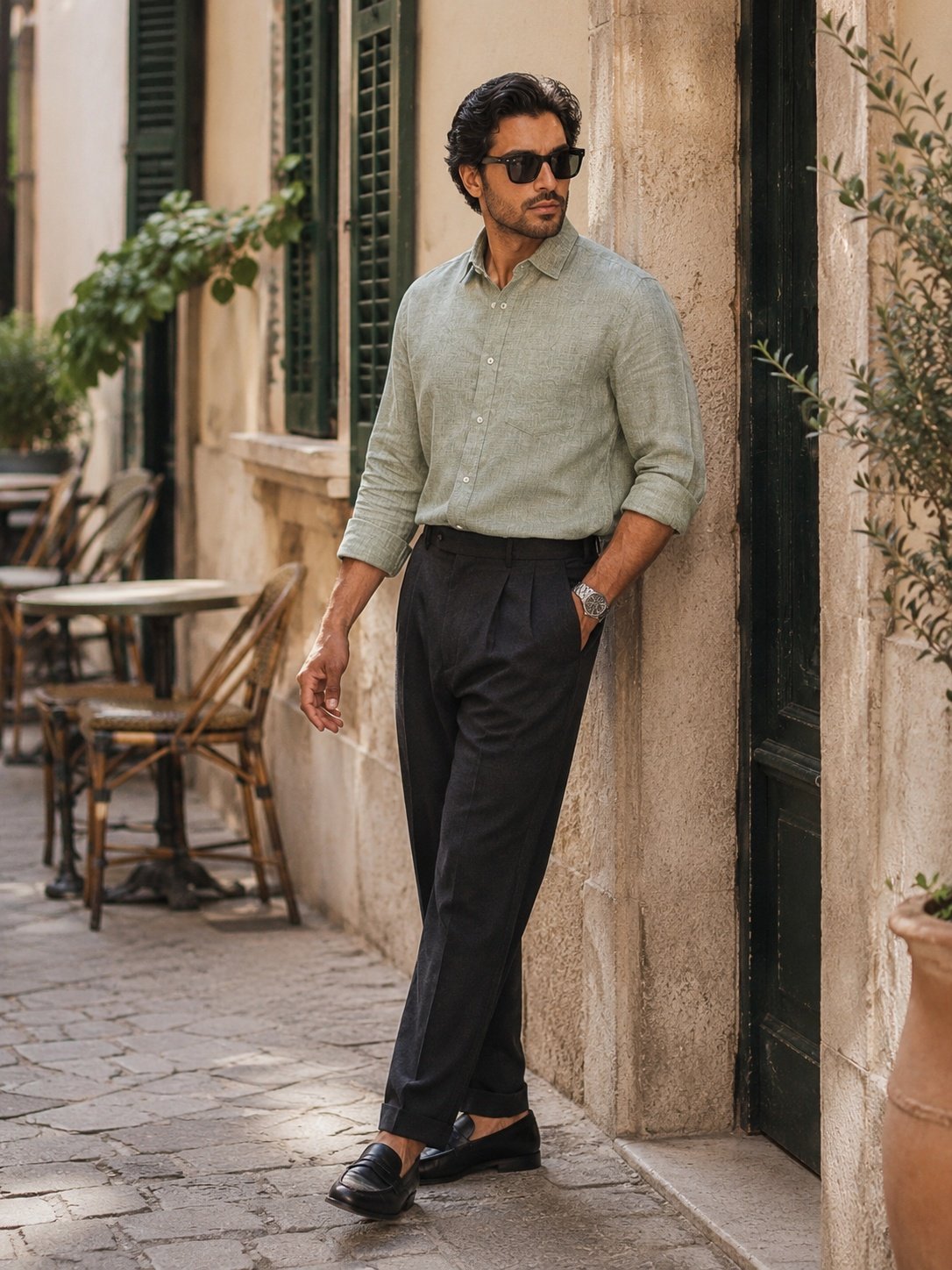 THREADSKY Linen Ease Green - Threadsky Elite Shirts