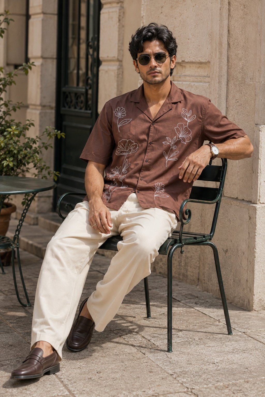 THREADSKY Stone Drift Brown Floral - Threadsky Premium Collection