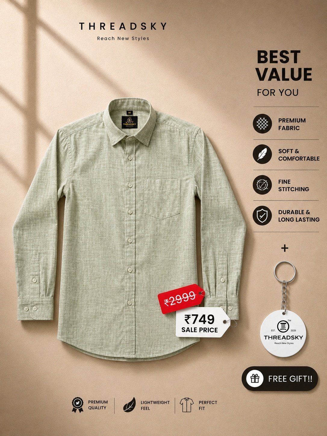 THREADSKY Linen Ease Green
