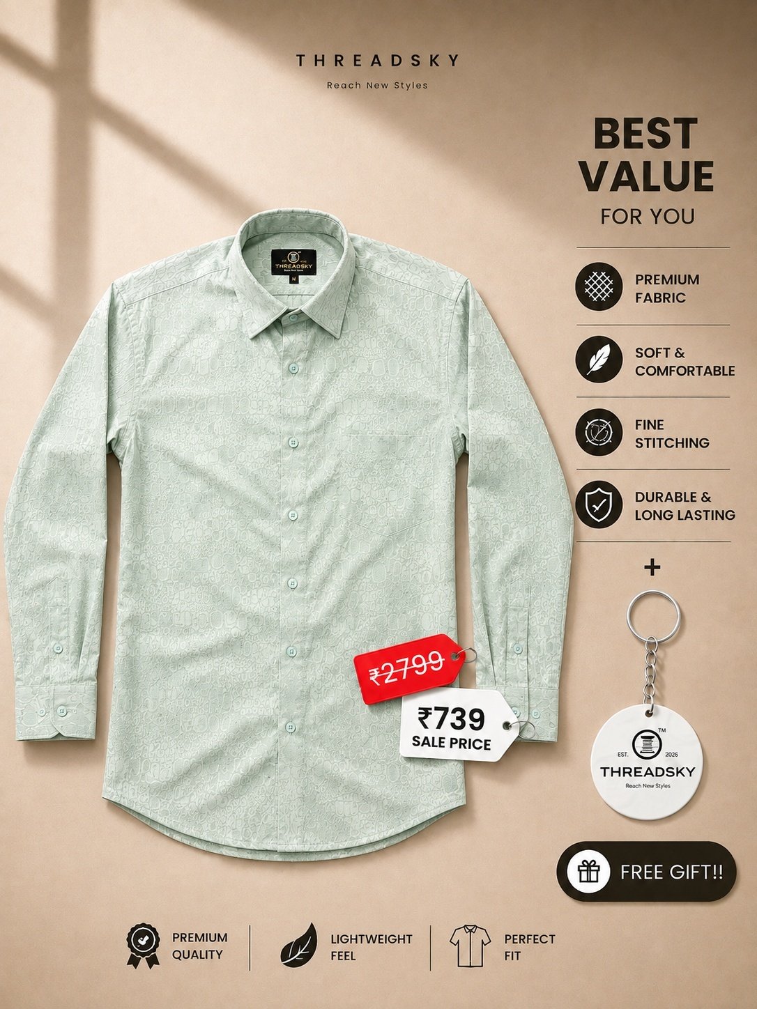 THREADSKY Royal Weave Green