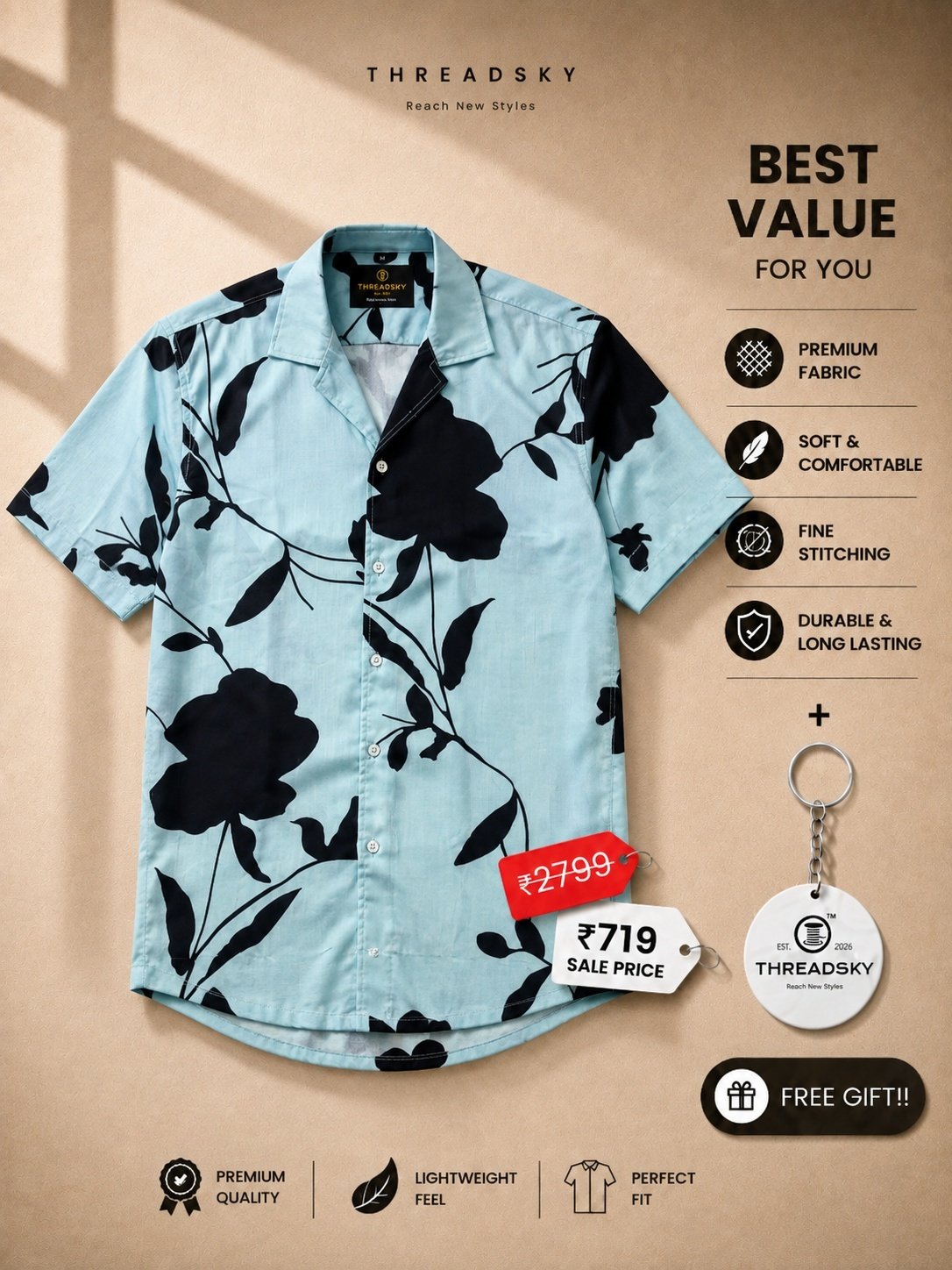 THREADSKY Blue Petal Blue