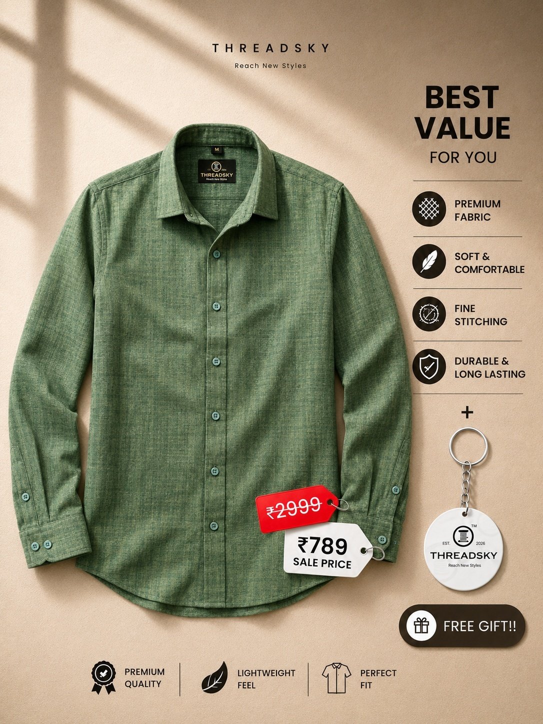 THREADSKY Core Linen Green