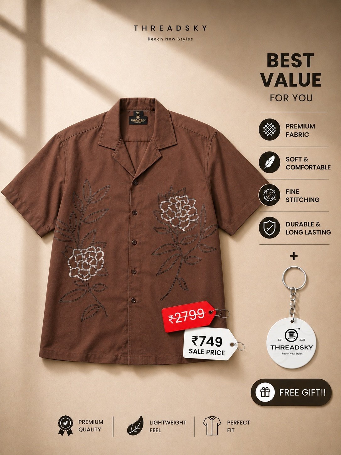 THREADSKY Stone Drift Rose Brown