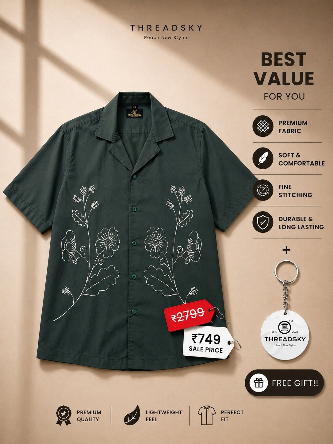 THREADSKY Stone Drift Green