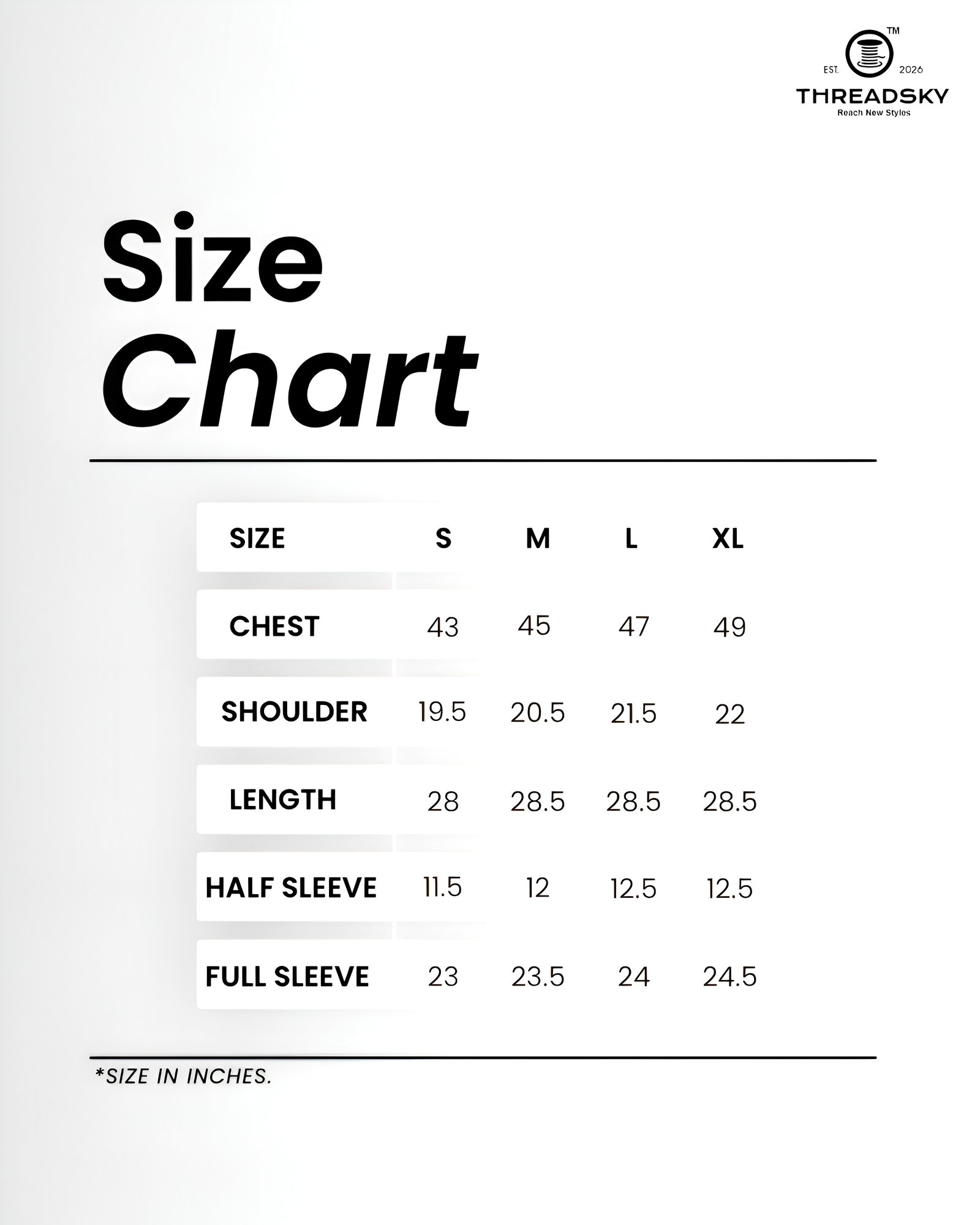 Oversize Size Guide